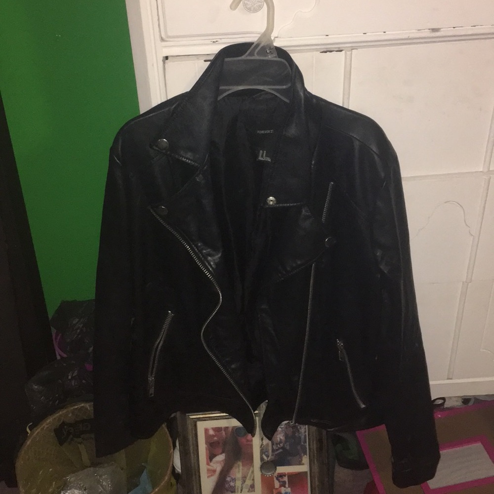 Black leather jacket