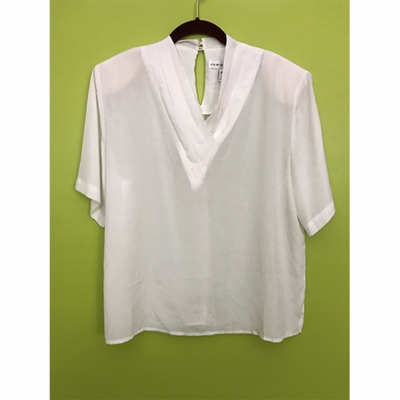 VTG Summit Hill Pad Shoulders Sheer White Top 14 - Picture 1 of 7