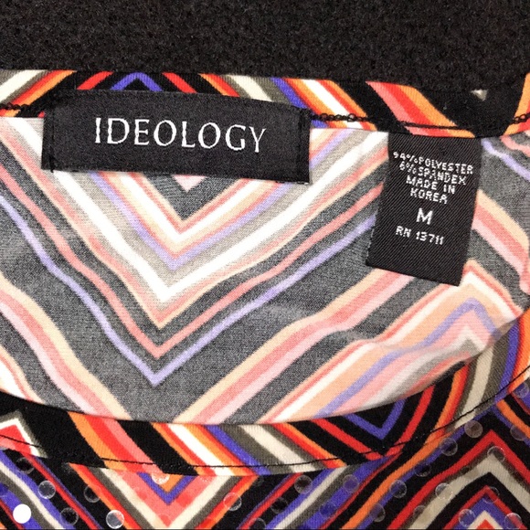 Ideology M Chevron Top with Sequins Long Sleeve - Picture 2 of 8