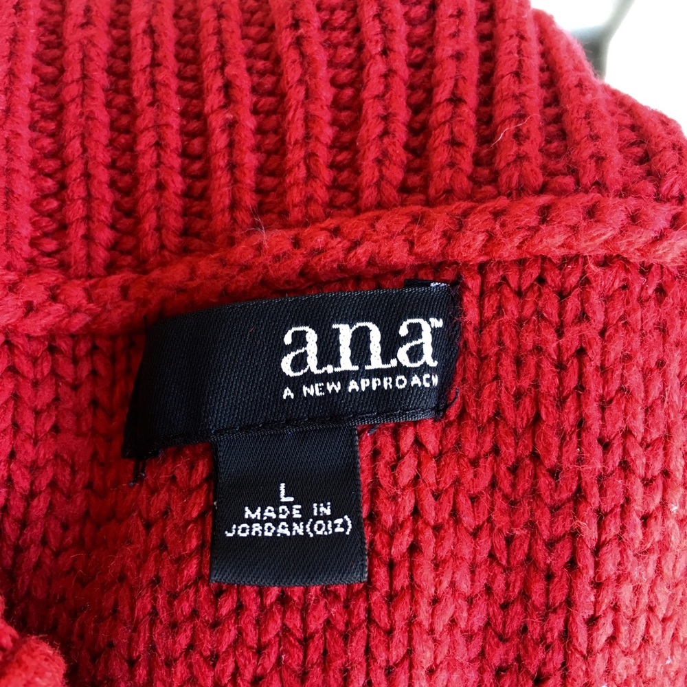 ANA A New Approach Red Sweater Tunic Size L - Picture 4 of 6