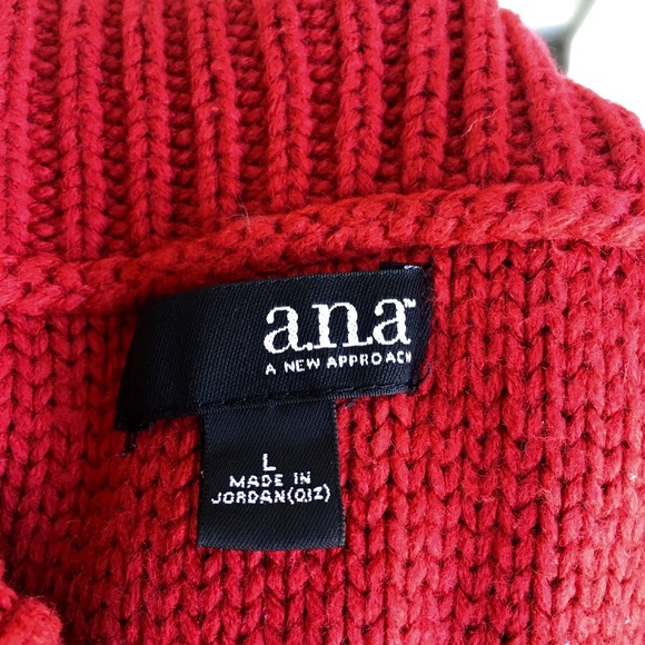 ANA A New Approach Red Sweater Tunic Size L - Picture 4 of 6