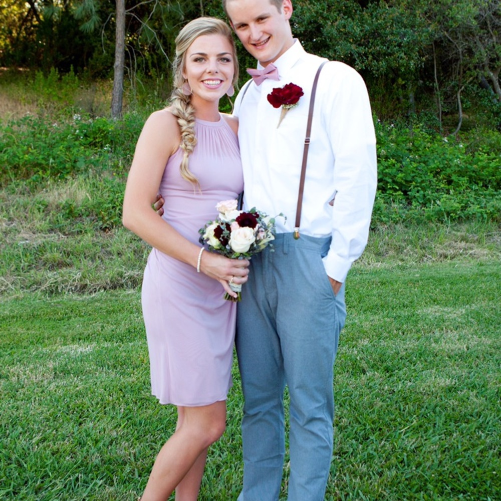 David’s bridal quartz colored dress