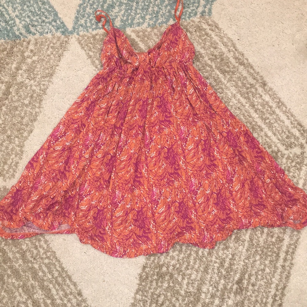 Vans Orange Flowy dress with Pink and white design