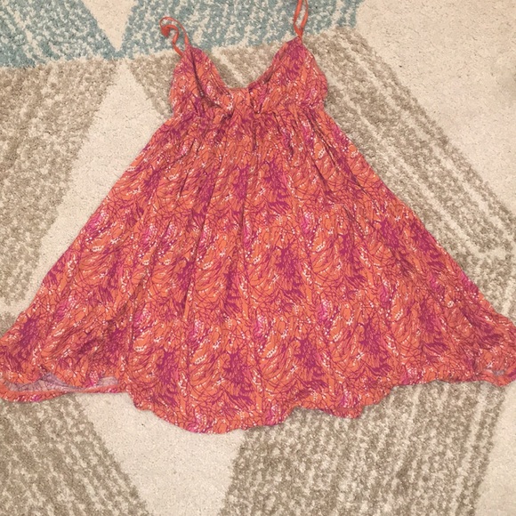 Vans Orange Flowy dress with Pink and white design - Picture 1 of 3