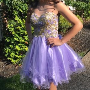 Lavender beaded formal dress