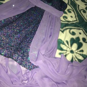Lavender high low formal dress