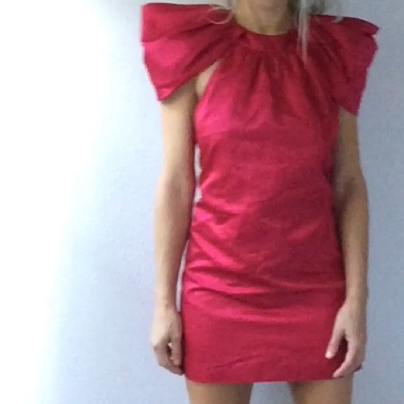 katharine Kidd MAGENTA pink intermix puff shoulder  dress 2 - Picture 5 of 6