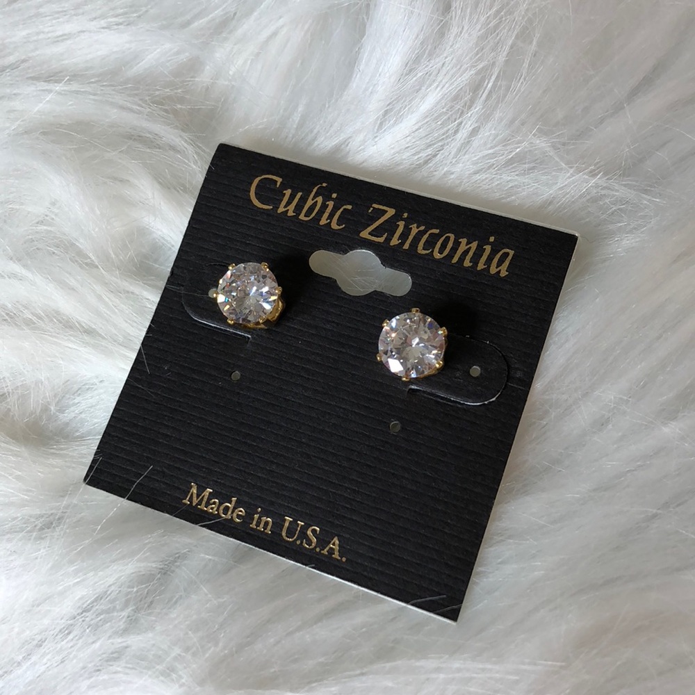 Diamond Earrings Gold Plated
