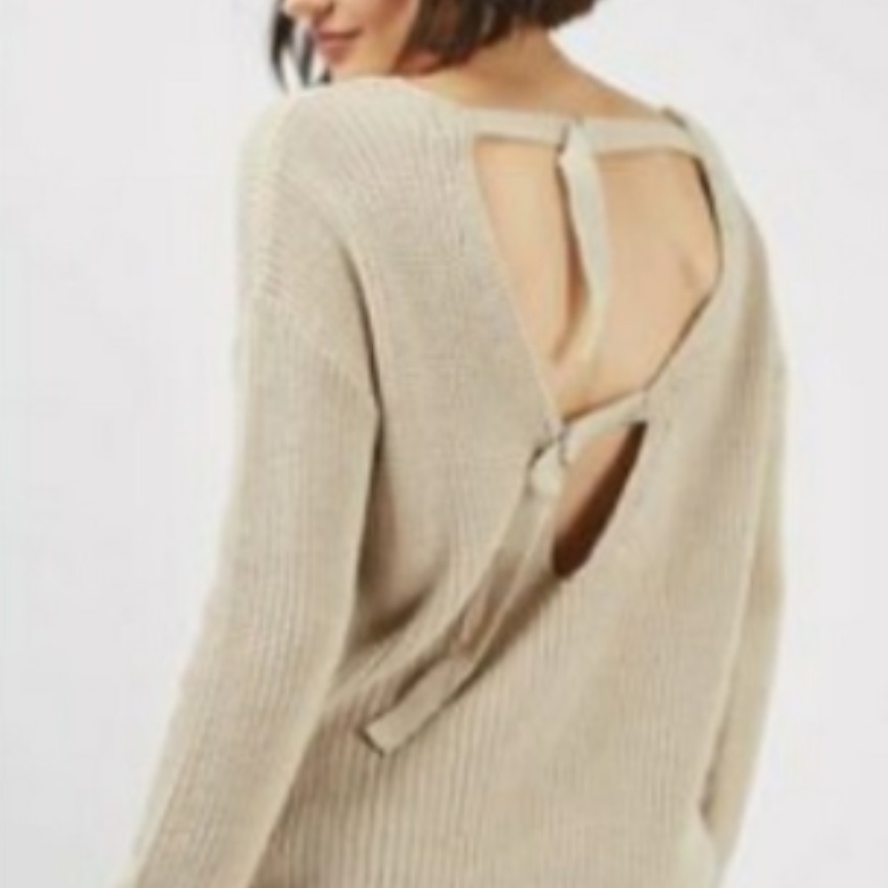 NWT Topshop Knit Sweater Open Back