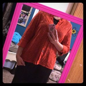 Orange lace shirt💖