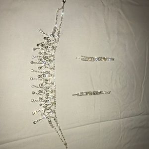 Rhinestone choker and earring combo!