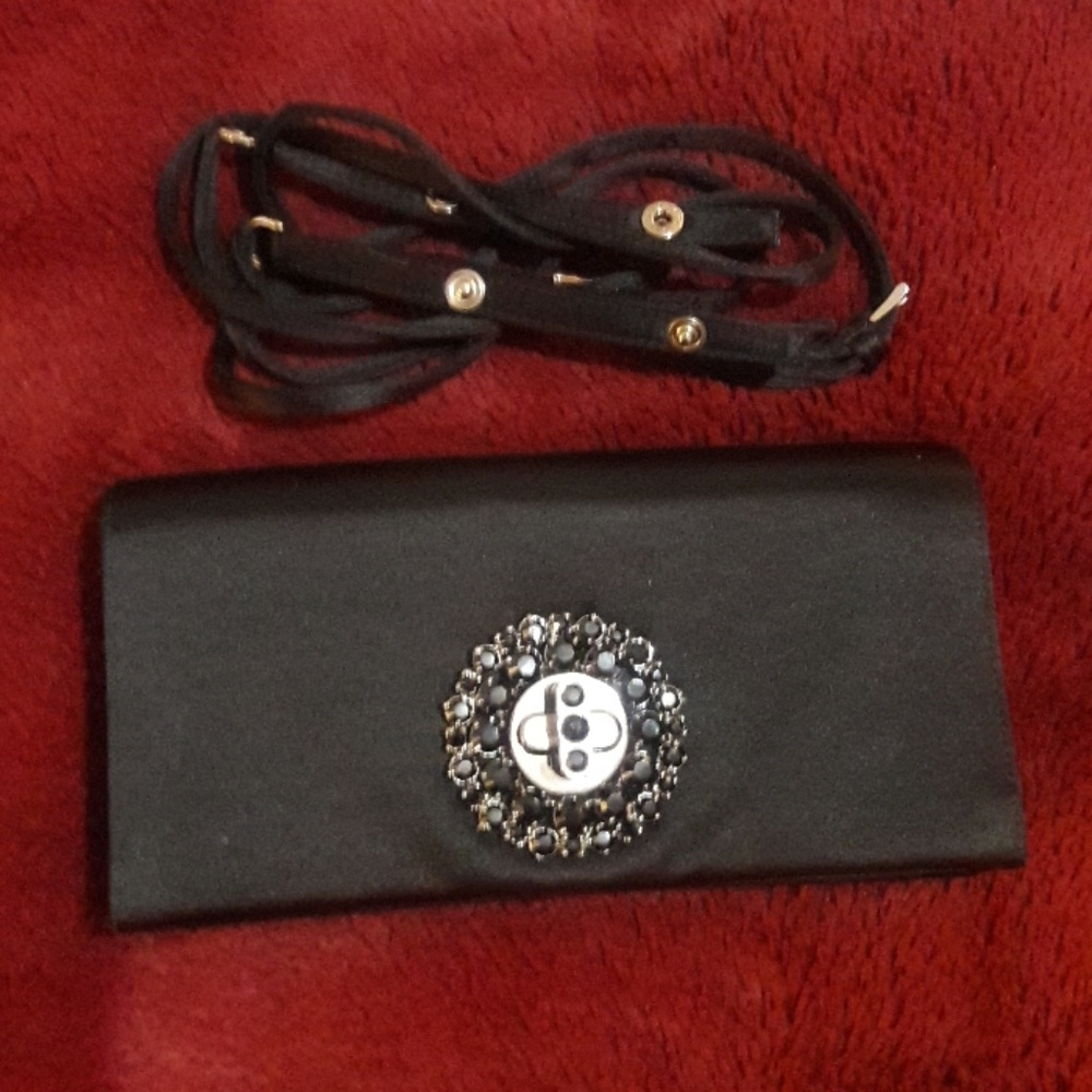 Black satin Prada Clutch
