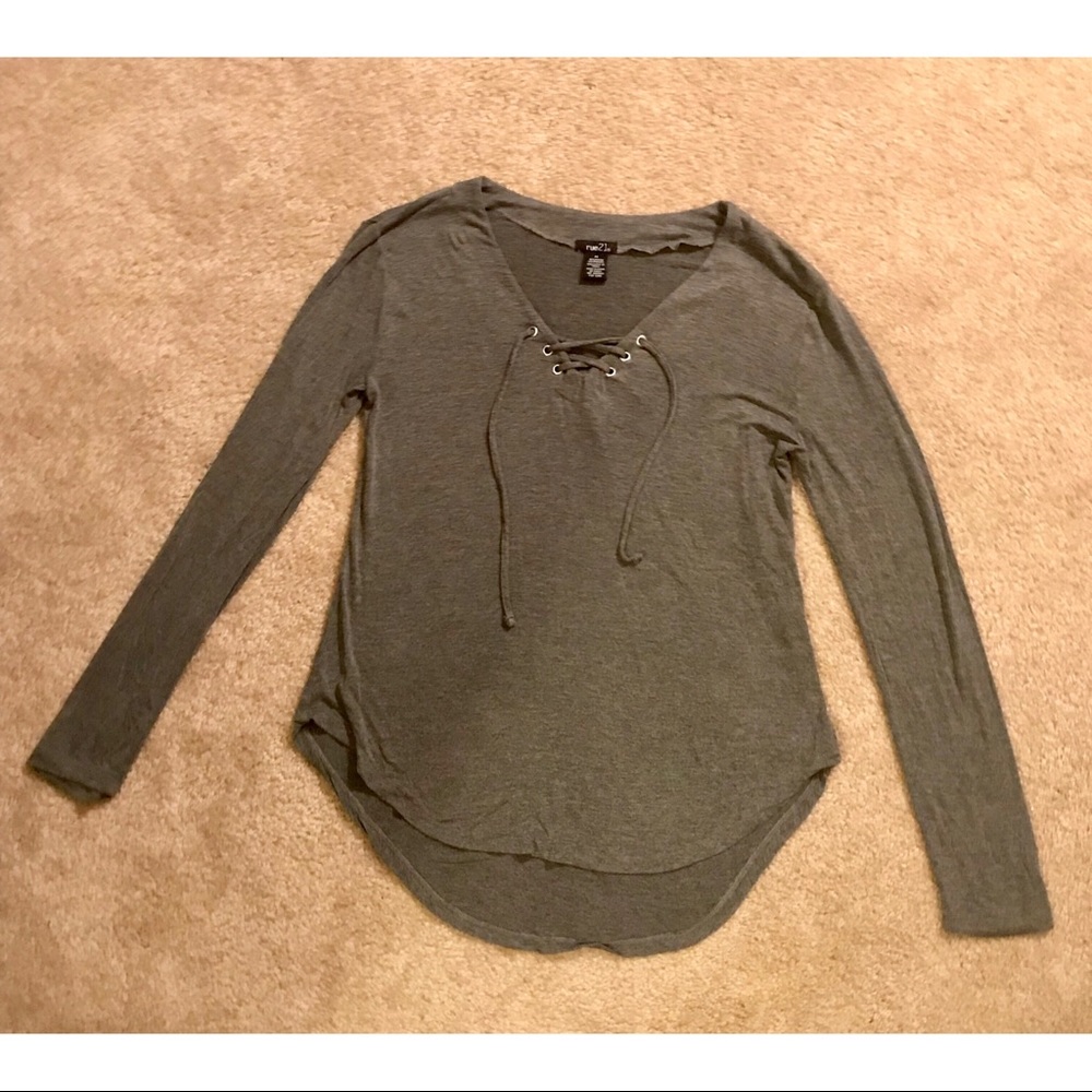 Rue21 lace-up long sleeve top