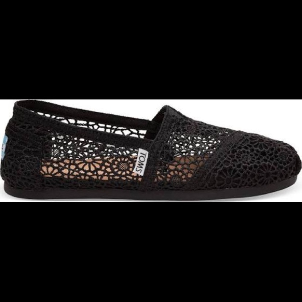 Black crochet toms