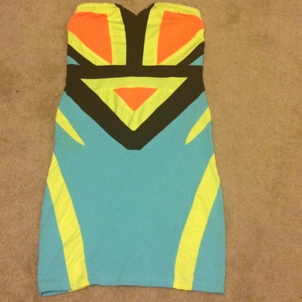 Geometric Neon Dress