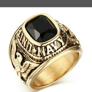 Mens gold US Navy ring~