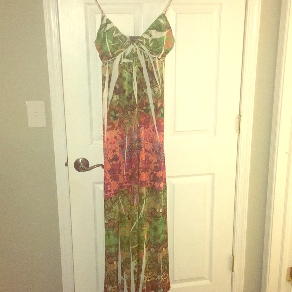 Brand New  Green/Orange/red full length dress