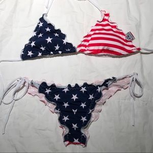 NWOT American Flag Bikini