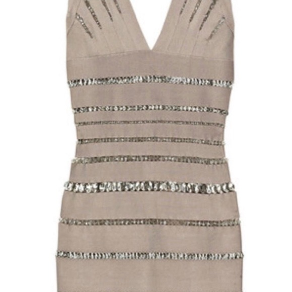 HERVE LEGER BANDAGE HALTER DRESS - Picture 3 of 6