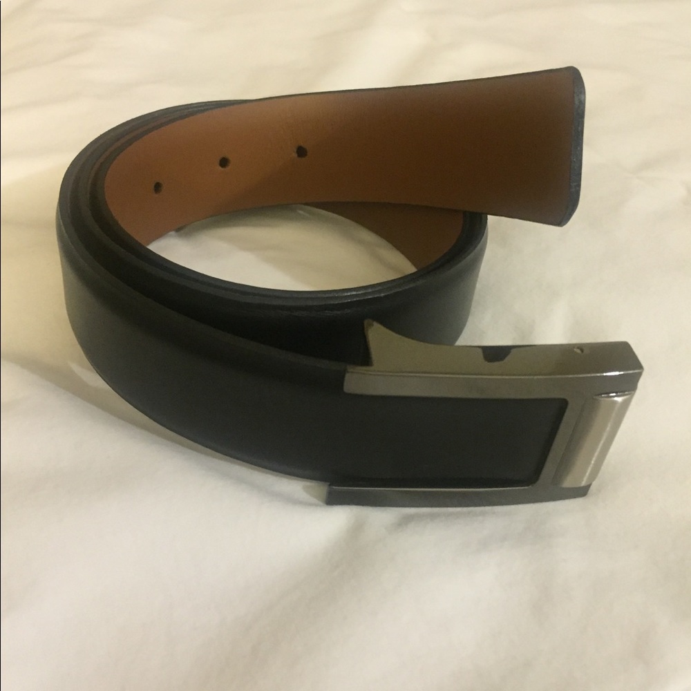 Allen Edmonds Black Calfskin hidden buckle belt