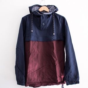 Colorblock Hooded Pullover with Hidden Zip Pocket