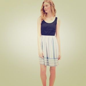 Loft eyelet dress, navy white