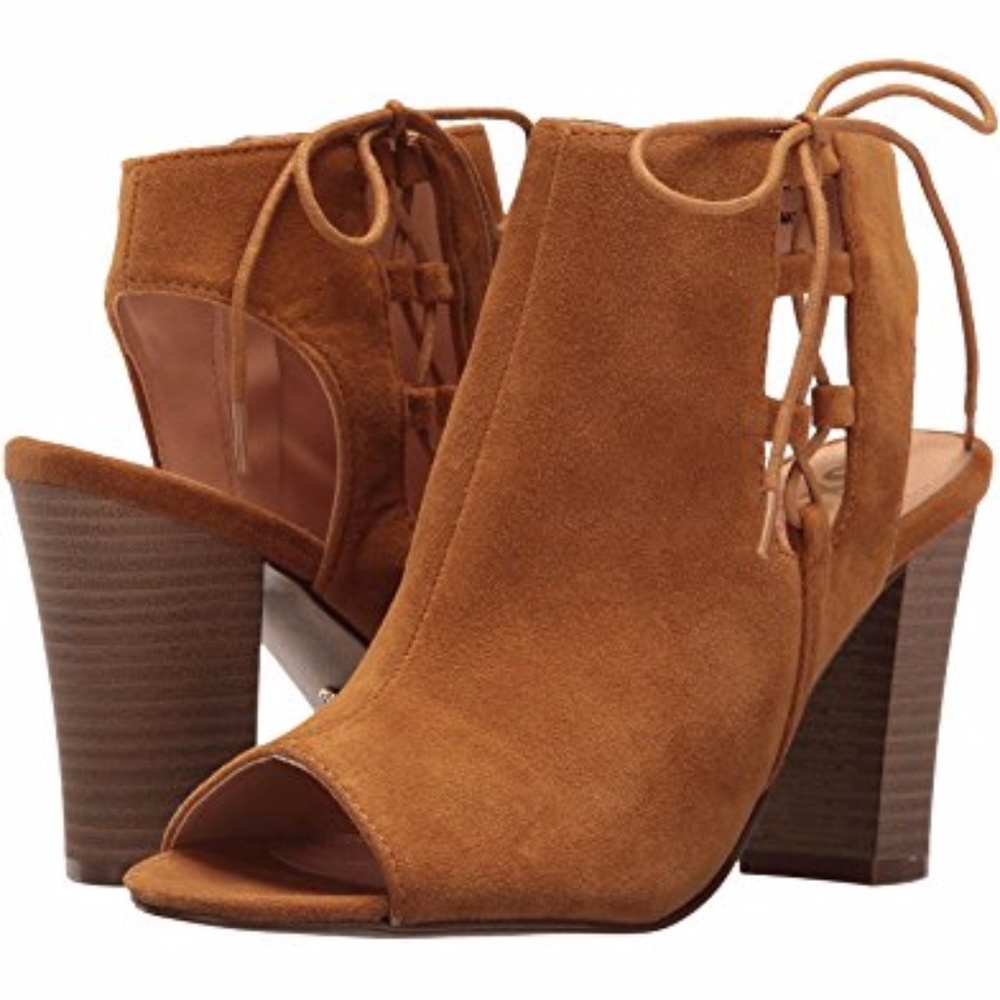 XOXO- Battista open heel faux suede ankle boot