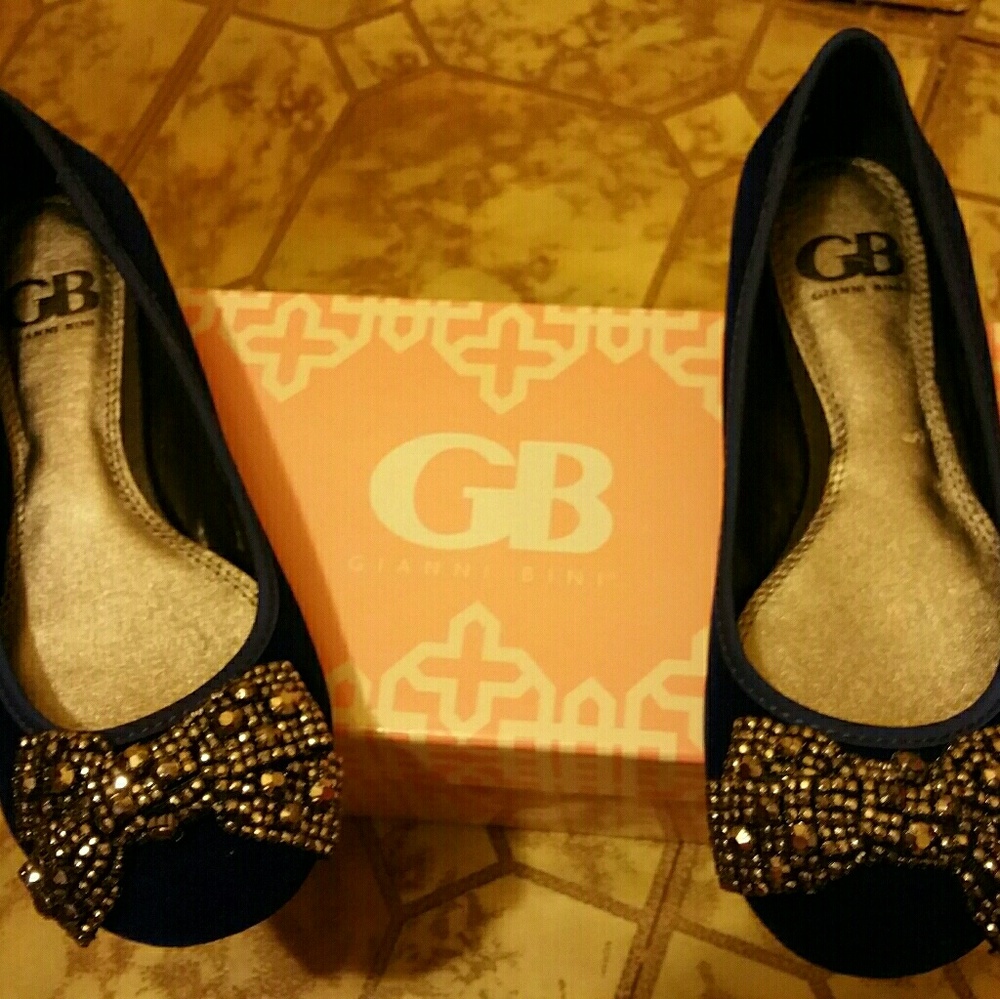 BNIB GIANNI BINNI Cobalt Blue velvet flats