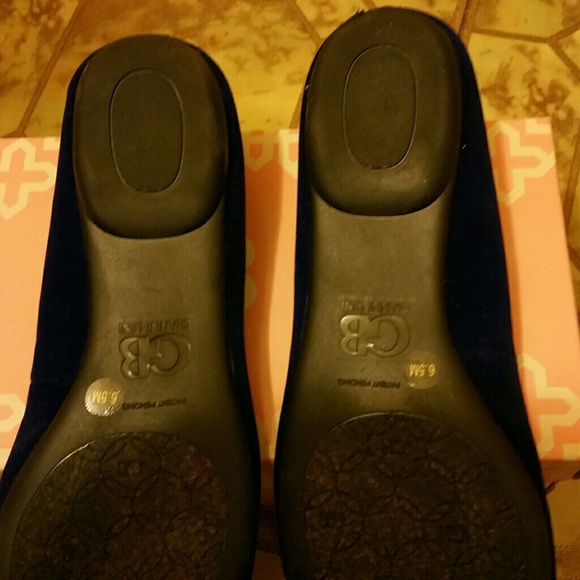 BNIB GIANNI BINNI Cobalt Blue velvet flats - Picture 3 of 3