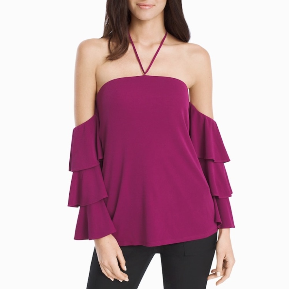 White House Black Market Off-Shoulder Halter Top