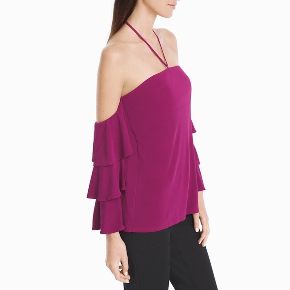 White House Black Market Off-Shoulder Halter Top - Picture 5 of 8
