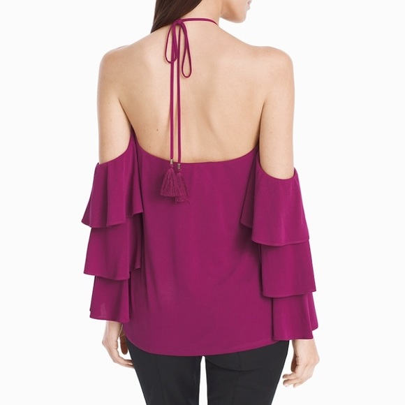 White House Black Market Off-Shoulder Halter Top - Picture 3 of 8