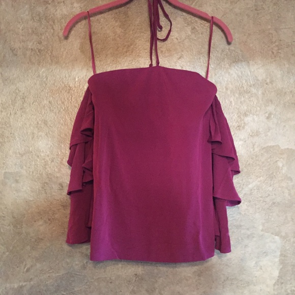 White House Black Market Off-Shoulder Halter Top - Picture 2 of 8