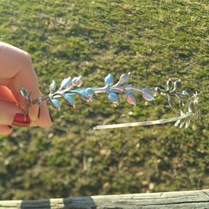 Silver leaf vine headband