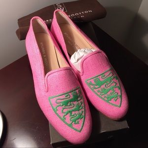 FINAL PR NWT Stubbs&Wootton pink linen loafers 6.5