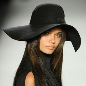 Black wool fedora hat
