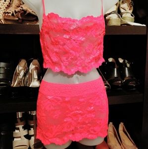 VS Beautiful red lace set lingerie