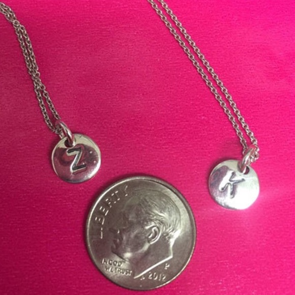 .925 Sterling Silver Engraved Disk Initials, NWT - Picture 4 of 6