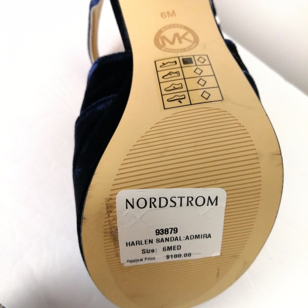 Michael Kors Blue Velvet Sandals Platform 5 inch Heels Shoe Size 10 New ❤️ - Picture 7 of 7
