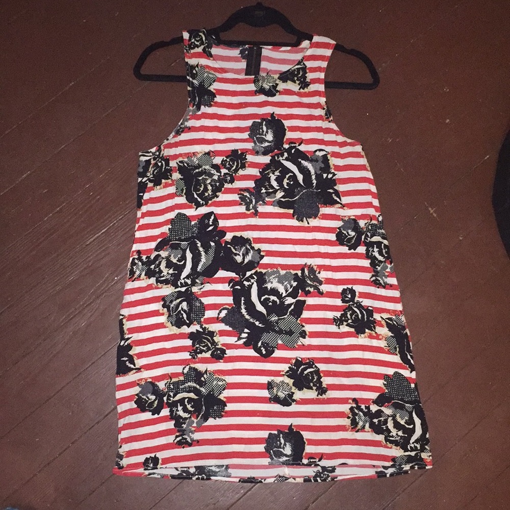 ASTR striped red and white dress