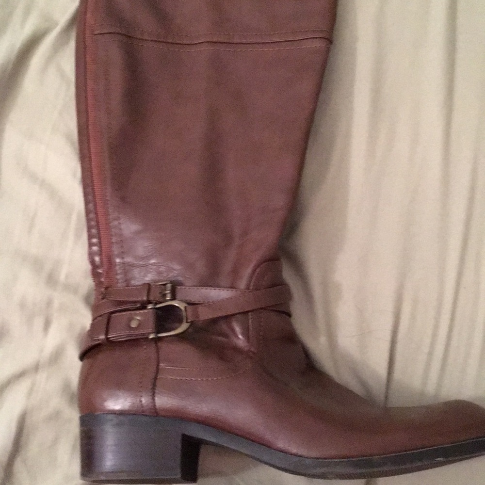 Wide Calf Brown Boots