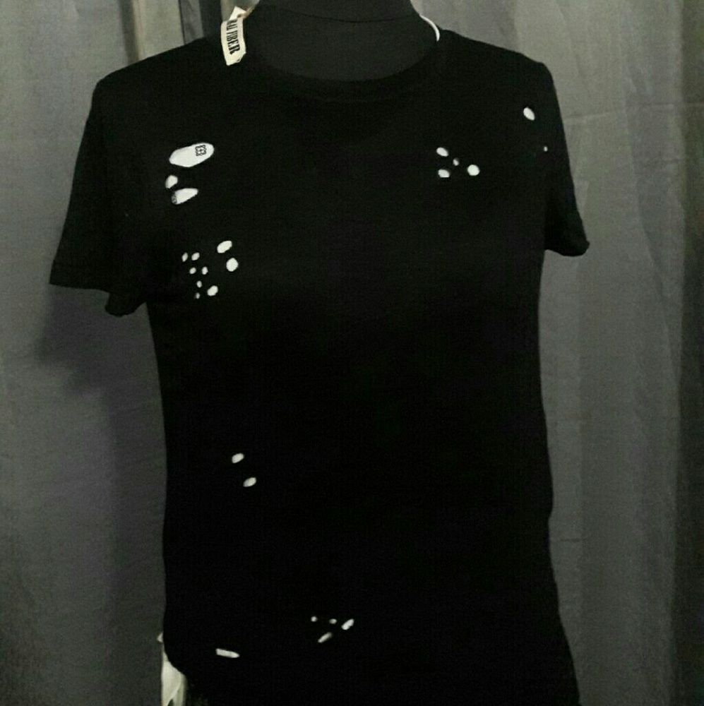 Distressed black shirt