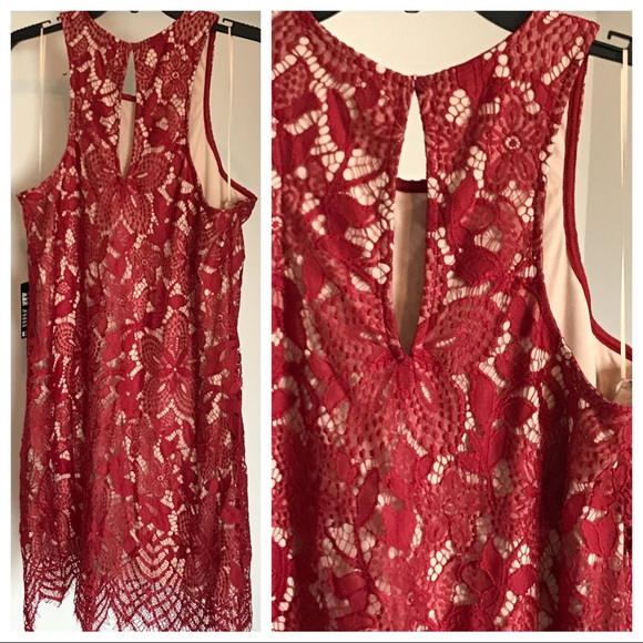 NWT - Express Floral Lace Contrast Sheath Dress - Picture 3 of 4