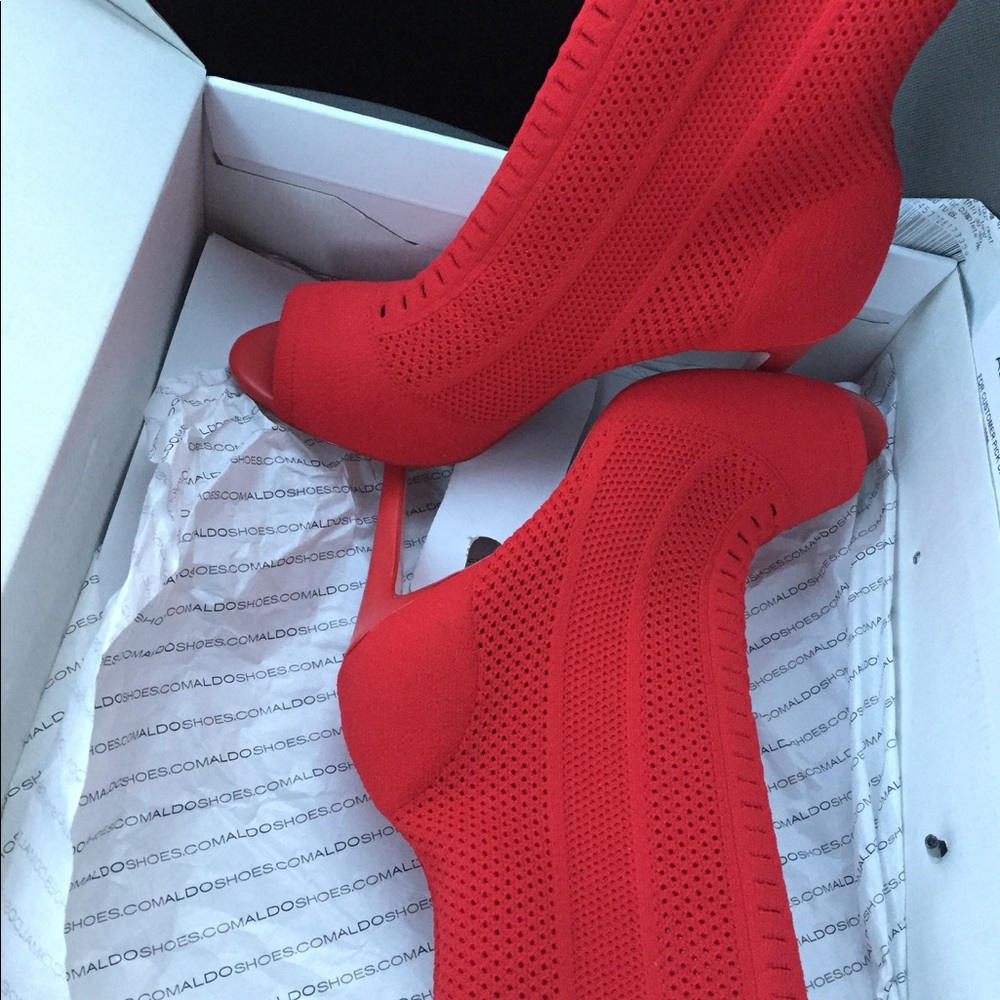 Aldo's Keshaa Red Peep Toe Booties