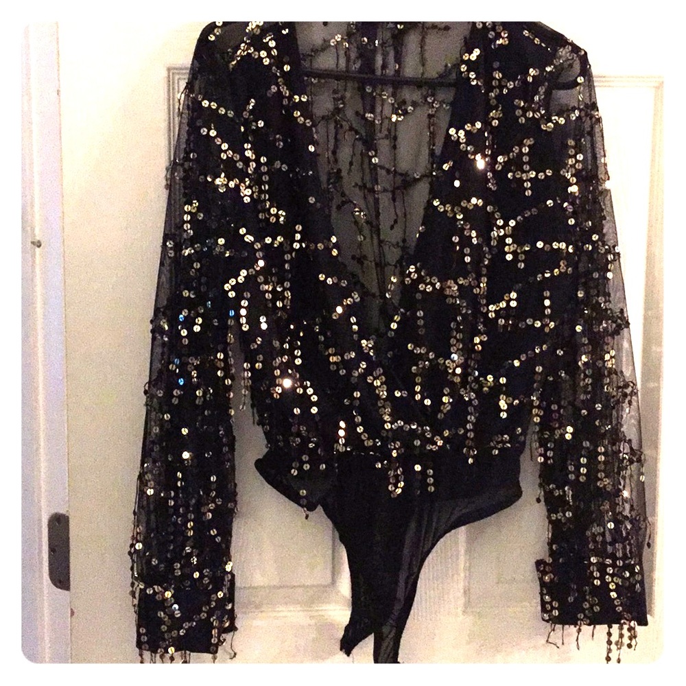 Black and Gold Sequins Onesie