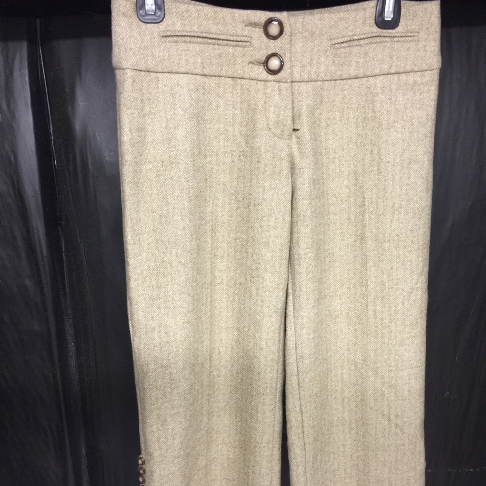 Bebe light brown/tan Vented wide-leg crop pants