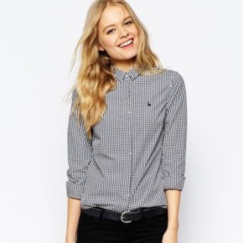 Jack Wills Girlfriend Fit Gingham Oxford Shirt