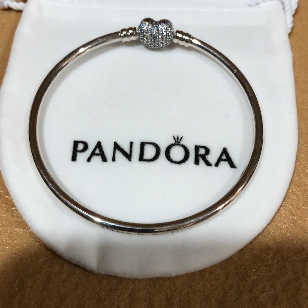 Pandora Pave Heart Bangle