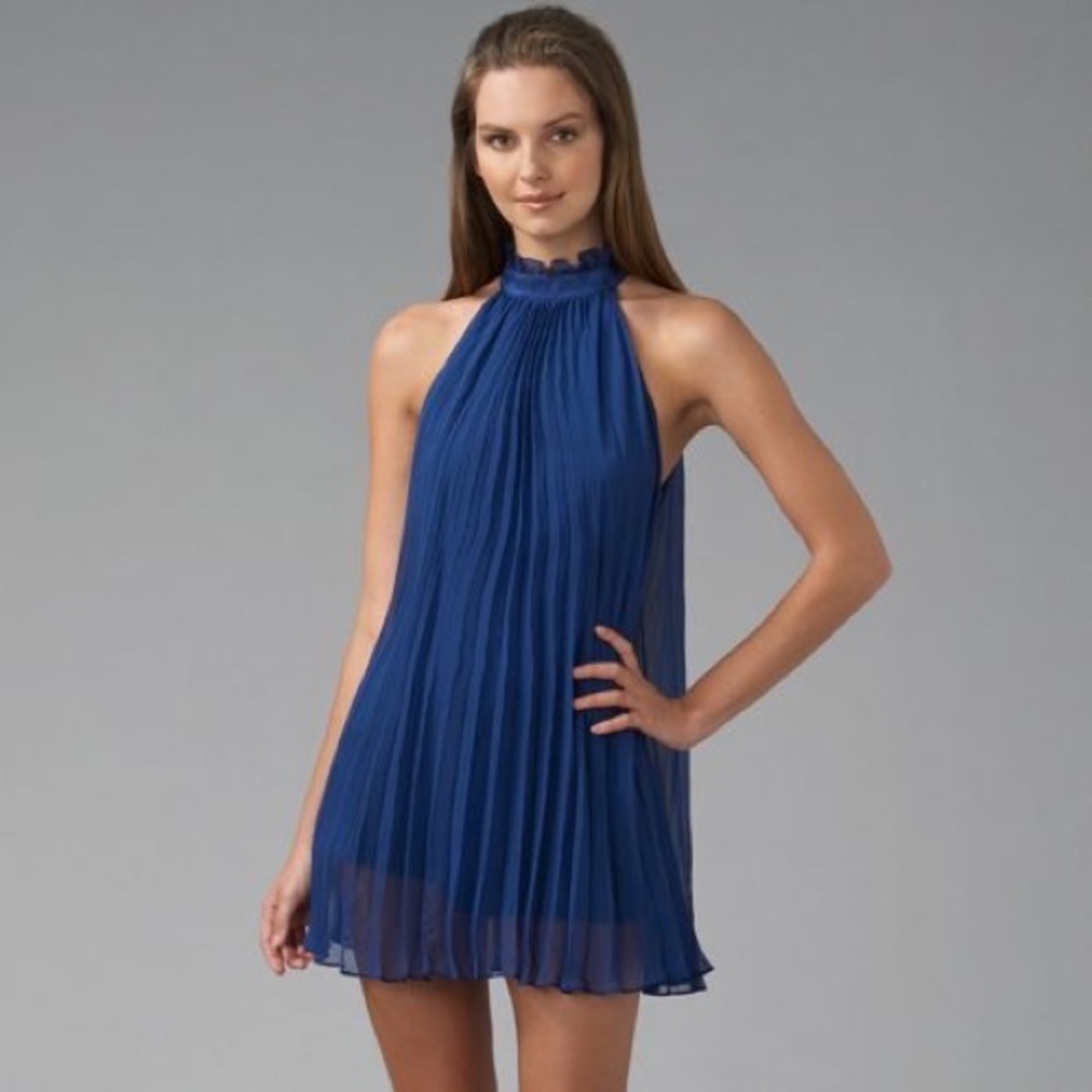 jouvoich-hawk - teal blue - Pleated, Sheath Mini Dress