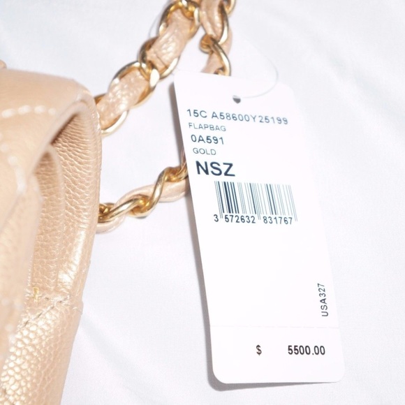 CHANEL Gold caviar double flap jumbo - Picture 8 of 8